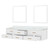 Lexora Castor 84 inch W White Double Sink Wall Hung Vanity Cabinet, White Quartz Top, and 36 in Mirrors - LVC84DA210