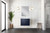 Lexora Geneva 24 in. W Navy Blue Wall Mount Bath Vanity Cabinet and Carrara Marble Top - LVG24SE100