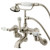 Kingston Brass Adjustable 3-3/8" - 10" Center Wall Mount Clawfoot Tub Filler Faucet with Hand Shower - Brushed Nickel CC459T8