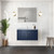 Lexora Geneva 36 in. W Navy Blue Wall Mount Bath Vanity Cabinet and White Quartz Top - LVG36SE200