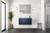 Lexora Geneva 36 in. W Navy Blue Wall Mount Bath Vanity Cabinet and Cultured Marble Top - LVG36SE300