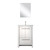 Lexora Lafarre 24 inch W x 20 in D White Bath Vanity Cabinet, White Quartz Top, Brushed Nickel Faucet Set and 18 in Mirror - LVLF24SW212