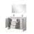 Lexora Lafarre 48 inch W x 20 in D White Double Sink Vanity Cabinet, White Quartz Top, Brushed Nickel Faucet Set and 43 in Mirror - LVLF48DW212