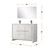 Lexora Lafarre 48 inch W x 20 in D White Double Sink Vanity Cabinet, White Quartz Top, Gun Metal Faucet Set and 43 in Mirror - LVLF48DW213