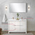 Lexora Lafarre 48 inch W x 20 in D White Double Sink Vanity Cabinet, White Quartz Top, Rose Gold Faucet Set and 43 in Mirror - LVLF48DW214