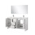 Lexora Lafarre 60 inch W x 20 in D White Double Sink Vanity Cabinet, White Quartz Top, Chrome Faucet Set and 55 in Mirror - LVLF60DW211