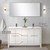 Lexora Lafarre 60 inch W x 20 in D White Double Sink Vanity Cabinet, White Quartz Top, Gun Metal Faucet Set and 55 in Mirror - LVLF60DW213