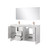 Lexora Lafarre 60 inch W x 20 in D White Double Sink Vanity Cabinet, White Quartz Top, Rose Gold Faucet Set and 55 in Mirror - LVLF60DW214