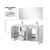 Lexora Lafarre 60 inch W x 20 in D White Double Sink Vanity Cabinet, White Quartz Top, Rose Gold Faucet Set and 55 in Mirror - LVLF60DW214