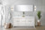 Lexora Lafarre 72 inch W x 20 in D White Double Sink Vanity Cabinet, White Quartz Top, Chrome Faucet Set and 70 in Mirror - LVLF72DW211
