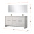 Lexora Lafarre 72 inch W x 20 in D White Double Sink Vanity Cabinet, White Quartz Top, Brushed Nickel Faucet Set and 70 in Mirror - LVLF72DW212