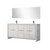 Lexora Lafarre 72 inch W x 20 in D White Double Sink Vanity Cabinet, White Quartz Top, Gun Metal Faucet Set and 70 in Mirror - LVLF72DW213