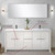 Lexora Lafarre 72 inch W x 20 in D White Double Sink Vanity Cabinet, White Quartz Top, Gun Metal Faucet Set and 70 in Mirror - LVLF72DW213