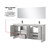 Lexora Lafarre 72 inch W x 20 in D White Double Sink Vanity Cabinet, White Quartz Top, Gun Metal Faucet Set and 70 in Mirror - LVLF72DW213