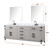 Lexora Laurel 84 inch W White Oak Double Sink Vanity Cabinet, Carrara Marble Top, Faucet Set, and 36 in Mirrors - LVL84DM111
