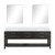 Lexora Norwalk 84 inch W Black Oak Double Sink Vanity Cabinet, Cultured Marble Top, and 36 in Mirrors - LVN84DJ310