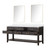 Lexora Norwalk 72 inch W Brown Oak Double Sink Vanity Cabinet, White Quartz Top, and 34 in Mirrors - LVN72DK210