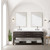 Lexora Norwalk 72 inch W Brown Oak Double Sink Vanity Cabinet, White Quartz Top, and 34 in Mirrors - LVN72DK210