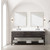 Lexora Norwalk 80 inch W Brown Oak Double Sink Vanity Cabinet and White Quartz Top - LVN80DK200
