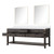 Lexora Norwalk 80 inch W Brown Oak Double Sink Vanity Cabinet, White Quartz Top, and 36 in Mirrors - LVN80DK210
