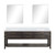 Lexora Norwalk 84 inch W Brown Oak Double Sink Vanity Cabinet, White Quartz Top, and 36 in Mirrors - LVN84DK210