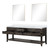 Lexora Norwalk 84 inch W Brown Oak Double Sink Vanity Cabinet, White Quartz Top, and 36 in Mirrors - LVN84DK210