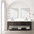 Lexora Norwalk 84 inch W Brown Oak Double Sink Vanity Cabinet, Cultured Marble Top, and 36 in Mirrors - LVN84DK310