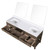 Lexora Norwalk 72 inch W Grey Oak Double Sink Vanity Cabinet, Cultured Marble Top, and 34 in Mirrors - LVN72DR310