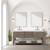 Lexora Norwalk 72 inch W Grey Oak Double Sink Vanity Cabinet, Cultured Marble Top, and 34 in Mirrors - LVN72DR310