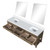 Lexora Norwalk 84 inch W Grey Oak Double Sink Vanity Cabinet, White Quartz Top, and 36 in Mirrors - LVN84DR210