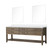 Lexora Norwalk 84 inch W Grey Oak Double Sink Vanity Cabinet, Cultured Marble Top, and 36 in Mirrors - LVN84DR310