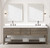 Lexora Norwalk 84 inch W Grey Oak Double Sink Vanity Cabinet, Cultured Marble Top, and 36 in Mirrors - LVN84DR310