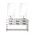 Lexora Norwalk 60 inch W White Oak Double Sink Vanity Cabinet, Carrara Marble Top, Faucet Set, and 28 in Mirrors - LVN60DM111
