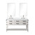 Lexora Norwalk 60 inch W White Oak Double Sink Vanity Cabinet, White Quartz Top, Faucet Set, and 28 in Mirrors - LVN60DM211
