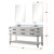 Lexora Norwalk 60 inch W White Oak Double Sink Vanity Cabinet, White Quartz Top, Faucet Set, and 28 in Mirrors - LVN60DM211