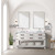 Lexora Norwalk 60 inch W White Oak Double Sink Vanity Cabinet, Cultured Marble Top, Faucet Set, and 28 in Mirrors - LVN60DM311