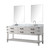 Lexora Norwalk 72 inch W White Oak Double Sink Vanity Cabinet, Carrara Marble Top, Faucet Set, and 34 in Mirrors - LVN72DM111