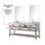 Lexora Norwalk 72 inch W White Oak Double Sink Vanity Cabinet, Carrara Marble Top, Faucet Set, and 34 in Mirrors - LVN72DM111