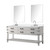 Lexora Norwalk 72 inch W White Oak Double Sink Vanity Cabinet, White Quartz Top, Faucet Set, and 34 in Mirrors - LVN72DM211