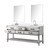 Lexora Norwalk 72 inch W White Oak Double Sink Vanity Cabinet, White Quartz Top, Faucet Set, and 34 in Mirrors - LVN72DM211