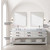 Lexora Norwalk 84 inch W White Oak Double Sink Vanity Cabinet, Carrara Marble Top, Faucet Set, and 36 in Mirrors - LVN84DM111