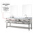 Lexora Norwalk 84 inch W White Oak Double Sink Vanity Cabinet, Carrara Marble Top, Faucet Set, and 36 in Mirrors - LVN84DM111
