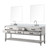 Lexora Norwalk 84 inch W White Oak Double Sink Vanity Cabinet, White Quartz Top, Faucet Set, and 36 in Mirrors - LVN84DM211