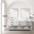 Lexora Norwalk 84 inch W White Oak Double Sink Vanity Cabinet, White Quartz Top, Faucet Set, and 36 in Mirrors - LVN84DM211