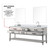 Lexora Norwalk 84 inch W White Oak Double Sink Vanity Cabinet, Cultured Marble Top, Faucet Set, and 36 in Mirrors - LVN84DM311