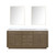 Lexora Abbey 72 inch W Grey Oak Double Sink Vanity Cabinet, Cultured Marble Top, and 34 in Mirrors - LVA72DR310