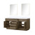 Lexora Abbey 72 inch W Grey Oak Double Sink Vanity Cabinet, Cultured Marble Top, and 34 in Mirrors - LVA72DR310