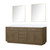 Lexora Abbey 80 inch W Grey Oak Double Sink Vanity Cabinet, White Quartz Top, and 36 in Mirrors - LVA80DR210