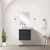 Lexora Castor 20 inch W x 18 in D Black Single Bath Wall Hung Vanity Cabinet and Acrylic Top - LVC20SL500