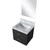 Lexora Castor 20 inch W x 18 in D Black Single Bath Wall Hung Vanity Cabinet Acrylic Countertop and 18 in Mirror - LVC20SL510
